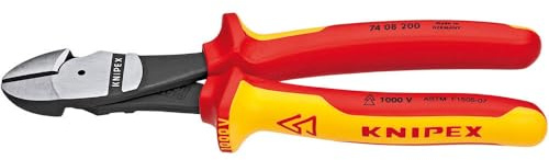 KNIPEX Tools 74 08 200 SBA InsulatedHigh Leverage Diagonal Cutters, 8-Inch