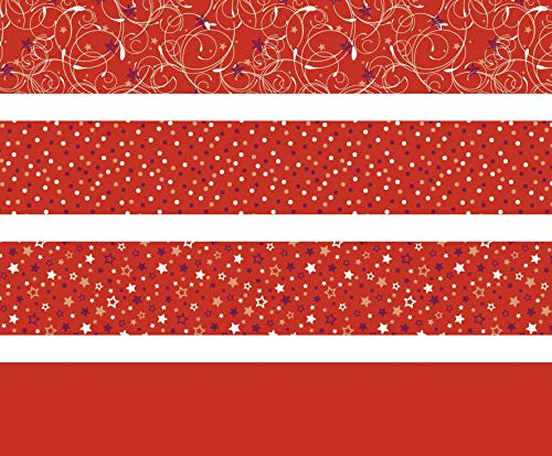 Heyda 204875537 Faltstreifen-Set für Fröbelsterne 1 x 30 cm & 1, 5 x 45 cm, 4 Motive Sortiert in zwei verschiedenen Größen