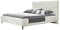 i-flair Polsterbett Amour 200x200 cm Barock Stil Designer Bett mit Lederknöpfe in der Farbe Weiß