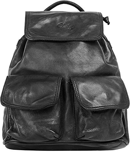 Cluty Rucksack Echt Leder Damen Made in Italy, Daypack aus Leder, Citybag mit Magnetverschluss, Vintage Tagesrucksack 019344