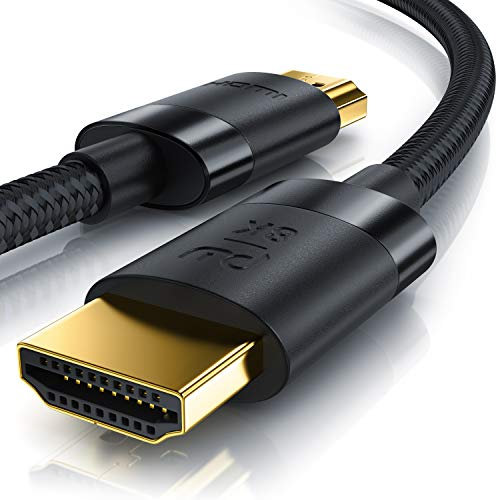 Cable HDMI 8K 2.1-8K @ 60Hz - 4K @ 120Hz - 3m (metros) - HDTV 7680 x 4320 - UHD II - HDMI 2.1 2.0a 2.0b - Cable HDMI Ethernet - HDR - ARC - Compatible con PS4 PS5 Xbox Series X - Negro