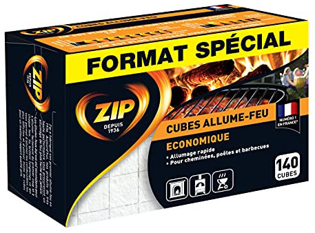 ZIP Classique Bloc Economique (Blanc) x140 Firelighter Block, Black