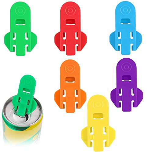 6 protectores de latas de bebidas de plástico para abrir botellas de mano, protector de refrescos, abrelatas fáciles de abrelatas para bebidas familiares, barricadas, soda