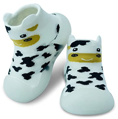 Dookeh Baby Sock Shoes (A2-White, 12-18 Months, EU Size 20-21, Factory Size_Printed on Shoes 22/23)