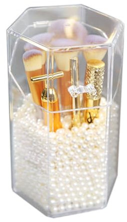 minkissy Organizer Trasparente Per Pennelli Make-up Contenitore Cosmetico Multifunzionale Portapennelli Per Trucco Per Casa e Viaggi