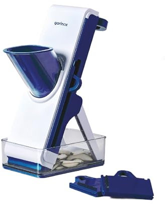 Garinox - 60560 - Mandolino da Cucina, Mandolino Verticale, Multifunzione, Sicuro al 100%, 3 Tipi di Taglio, Pieghevole, Lavabile in Lavastoviglie, Facile da Pulire, Massima Stabilità, Senza BPA