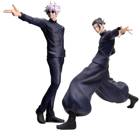 Jiumaocleu 2 pezzi Gojo Satoru e Geto Suguru Figura Statua, Anime JJK Action Figure Modello Scultura Gojo Satoru Figura Statua Fatto a Mano Collezionabile Decorazione da Scrivania