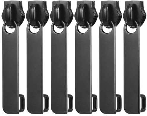 HOMSFOU 6 Pièces Curseur De Valise Remplacement Du Curseur De La Fermeture Éclair Réparer Les Tirettes De Fermeture Éclair Tirettes Pour à Fixateur De Zip Alliage De Zinc Black