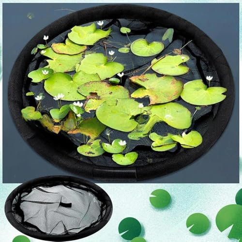 LQQDREX Floating Island Planter for Ponds,Fish Barrier Floating Island Plant Protector, Black Round Floating Plant Ring, Water Features Pond Decorations, Protects Your Floating Plants from Pond Fish