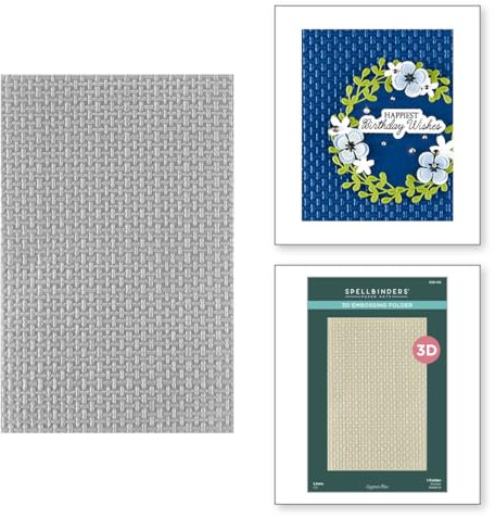 Spellbinders E3D-139 Linen 3D Embossing Folder from The Texture & Foliage Collection by Suzanne Hue