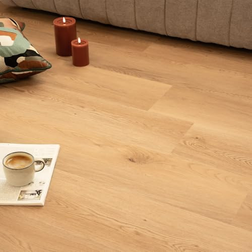 Home Deluxe Sol vinyle à clipser avec isolation phonique LOMEA Chêne clair - 5 m² | vinyle à clipser avec isolation phonique, sol vinyle avec isolation phonique, sol vinyle à clipser avec isolation