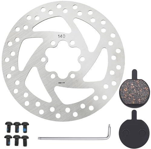 pclapora 140mm Disco Freno Rotore, Acciaio Inox Bici Freno a Disco Rotore con 12 Viti Adatto per PowerStop BBS-111 Bici da Strada Mountain Bike BMX MTB bicicletta Argento
