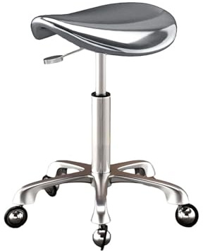 Sgabello da sella con ruote, regolabile in altezza, in pelle spessa, capacità di carico 150 kg, per saloni, spa, ufficio