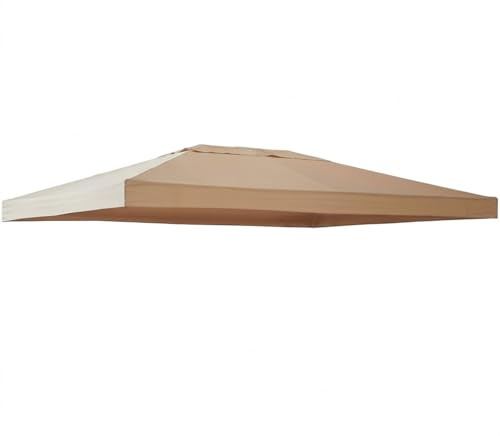 MEGAOFFERTE.IT Telo Di Ricambio Per Gazebo 3x4 Metri Impermeabile In Poliestere PVC Con Protezione UV E Per Giardino Terrazza Veranda E Outdoor 300 x 400 Cm Beige