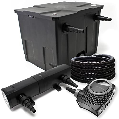 Filter set av biodammfilter 12000 l UVC dammklarare med 36 W 80 W pump och 25 m slang