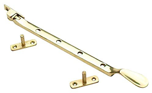 Merriway BH05700 Victorian Window Casement Stays Polished Brass, 250mm (10 Inch)