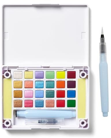 Sakura Koi Water Colors Boîte à croquis de poche avec 24 demi-godets (XNCW24MPN)