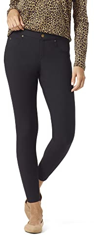 HUE Legging en Jean doublé en Polaire Ultra Doux, Noir, XL Femme