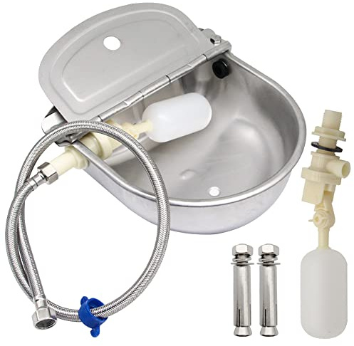 MODUODUO Automatic Waterer Horse Dog Water Bowl Kit Cattle Trough Livestock Pet Auto Watering Dispenser with Drainage Hole