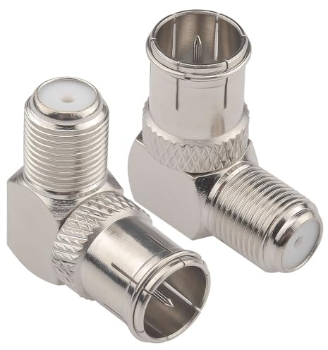 YILIANDUO F-Type Koax Quick Stecker F Quick Stecker auf F Buchse 90 Grad RG6 Koax Adapter für Koaxialkabel, SAT Kabel, RVs, Satellite Dish, Kabel TV mit 2 Stück