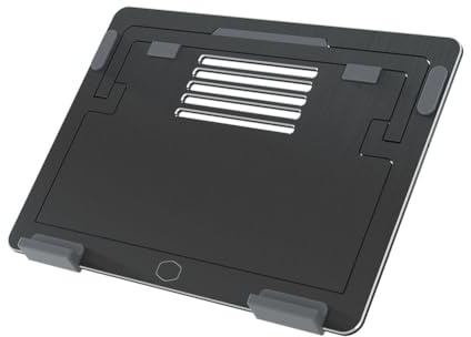 CoolerMaster ErgoStand Air Black Laptop Cooler, Aluminum Alloy, Soft Rubber Padding, Ergonomic Versatility, Portable & Lightweight, Supports up to 15” Laptop