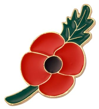 Red Poppy Flower Brooch Pin Crystal Rhinestone Gold Plated Remember Memorial Day Gifts Jewelry