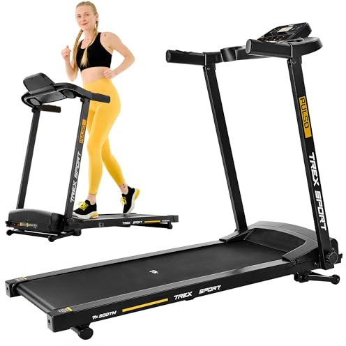 TREX SPORT Elektrisches Laufband für zuhause TX-500TM PULSO | Laufband klappbar bis 12 km/h, LCD-Display, 2 PS | Treadmill mit 12 voreingestellten Programmen