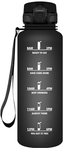 HoneyHolly Borraccia 1,5 Litri, Sportiva Prova di Perdite, Water Bottle, Sportiva Tempo, Borraccia Sportiva, con Filtro, Borracce Palestra per Fitness, Ciclismo, Scuola, Ufficio