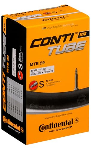 Continental 29 Bicycle Tube, 1.75/2.5 42mm Presta Valve, Black