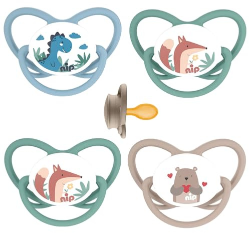 NIP Latex NaturLatex Schnuller 4 Stück Set Gr.1 0-6 Monate ab Geburt