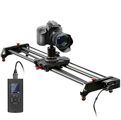 GVM 80cm Slider Caméra Motorisé,Track Dolly Slider,Slider caméra,Système de Rails avec accélérateur motorisé et Prises vidéo,Follow Focus Shot, Prise de Vue panoramique à 120° - 80 cm