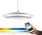EGLO connect LED Pendelleuchte Moneva-C, 1 flammige Hängelampe, Hängeleuchte aus Stahl und Kunststoff in Nickel-Matt, Weiß mit Farbtemperaturwechsel (warm, neutral, kalt), RGB, dimmbar, Ø 48,5 cm