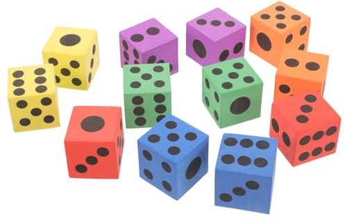 Gatuida Foam Dice Set: 12pcs Soft Dices Smal Foam Dice Table Games Colourful Dot Dice Set Cubes Block Dice for Board Games Party Favors
