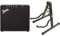 Fender Mustang LT25 Gitarren-Kombination, 25w & Rockjam Universal Tragbarer A-Frame-Gitarrenständer für Akustikgitarre, E-Gitarre & Bassgitarre