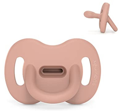 Suavinex, Schnuller aus Silikon, für Babys 0-6 Monate, Schnuller mit physiologischem Sauger Sx Pro, Symmetrisch, Superweich und Flexibel, Einschlafschnuller, Colour Essence, Nude