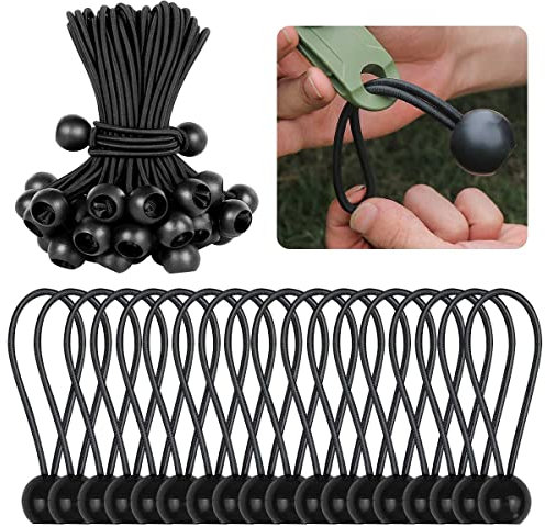 50 Pièces Tendeur Bache,Tendeur Elastique,Tendeurs en Caoutchouc avec Boule en Plastique,Corde Elastique