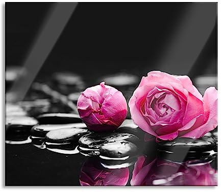 Plaque de recouvrement de cuisinière et protection anti-éclaboussures en verre véritable - Pour plaques de cuisson - 60 x 52 cm