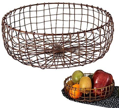 Frutero alambre | Frutero vintage hierro para mostrador cocina, accesorio mesa decorativo para frutas, verduras, pan y artículos del hogar