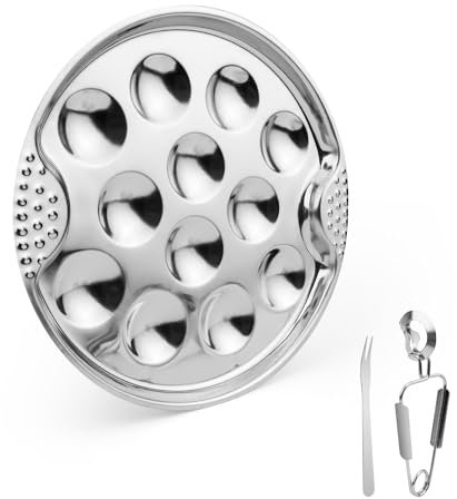 LERANXIN Set di Pinze per Lumache, Acciaio Inossidabile Pinza e Forchetta per Lumache e Piatto Lumache, Per Servire Piatti a Base di Crostacei al Ristorante o in Casa, Piatti per Lumache