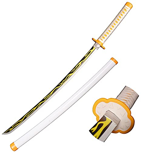 Eroberer Replica Swords Cosplay Swords Agatsuma Zenitsu Samurai Sword, Plastic Sword Prop Play Halloween Cosplay Gift 40 inches