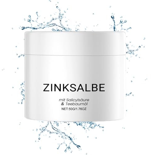 Zinksalbe gegen Pickel - Anti Pickel Creme Auch für Pickel Am Po und Rücken - Zink Salbe Gegen Mitesser und Unreine Haut - Zugsalbe Pickel - Akne Creme mit Teebaumöl & Salicylsäure (1)
