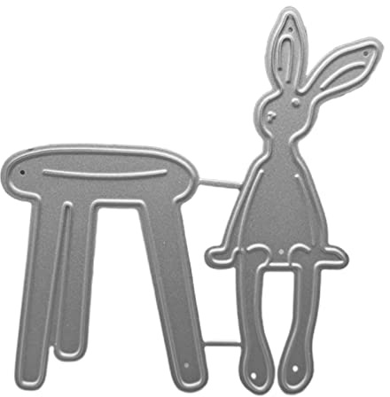 FUXIU Stanzschablone aus Metall, Hase, Ostern, niedliche Klinge, Stanzschablone, Prägung, für Basteln, Kartenherstellung, Dekoration, Tagebuch