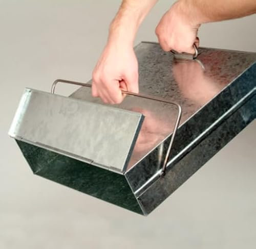 Garden Mile Galvanised Metal Ash Carrier Hot Tidy Box Container Fireplace Pan Bucket Bin Ash Storage Box Bucket Bin for Fireplaces and Wood-Burning Stoves