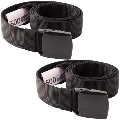 2 PCS Gürtel mit Geheimfach Geldgürtel Herren für Reise Outdoor Sport Sicherer Alltag Abenteuer Geldversteck Reise