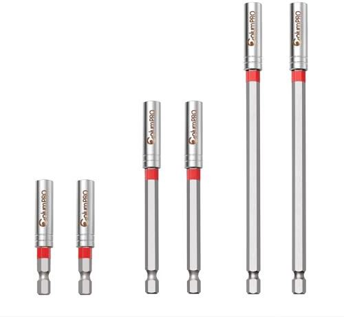 ColumPRO 6-Piece Magnetic Bit Extension Set | 60mm, 100mm, 150mm Hex Shank S2 Steel | Magnetic Drill Bit Holders for Daily Drilling & Screw Removal