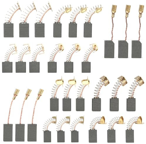 30 Pièces Balais de Charbon pour Outils Électriques, 10 Tailles Différentes Balais de Charbon Moteur Electrique,Compatible avec Perceuses, Scies Circulaires et Meuleuses, Kit Universel de Remplacement