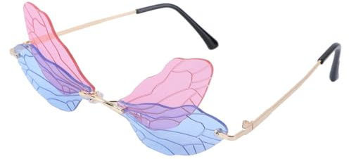 HOLIDYOYO Occhiali Fotografici Forma di Libellula in Metallo e Policarbonato Occhiali da Festa Decorativi Originali per Foto e Uscite Estive Accessorio Creativo per Eventi e Regali