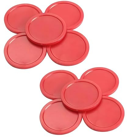 Juego de 10 discos de mesa de hockey de aire rojos de 50 mm, para niños, de 2 pulgadas, prácticos y atractivos juegos de mesa
