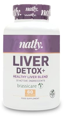 Natly Liver Detox Hígado | 60 Capsulas Veganas | Suplemento para Salud Hepática y Protección del Hígado con Plantas Colina Vitaminas y Zinc