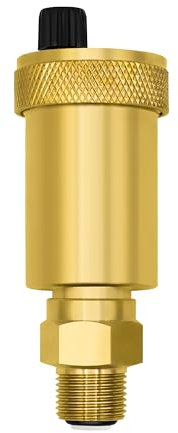VARIOSAN Automatischer Schnellentlüfter 12111, 1/2, Messing blank, schmale Bauform, mit Montageventil